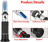 Beer Wort Refractometer,Brix/Specific Gravity Refractometer for Beer Brewing, Dual Scale(Brix 0-32%, SG Wort 1.000-1.130)