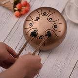 5.5 Inch Mini 8-Tone Steel Tongue Drum Standard C Key Percussion Instrument Hand Pan Drum with Drum Mallets Carry Bag