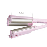 Three Barrel Ceramic Ionic Big Wave Automatic Lcd Curling Iron 3 Barrel Curling Iron Hair Curler