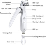 2-In-1 Pet Nail Trimmer Electric Grinder with 2 LED Rechargeable Professional Grooming Tool for Small Medium Large Dogs and Cats