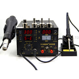 Saike 909D Soldering Iron Station Hot Air Gun Station+Electricity Soldering Iron+Power Supply 3 in1 Soldering Rework Station