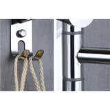 2/3/4/5 Rod Bathroom Towel Rack Punch-Free Rotating Towel Rack With Hook Rotatable Kitchen Bathroom Hanger 304 Stainless Steel
