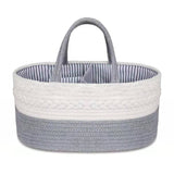 Baby Diaper Bag High Capacity Woven Portable Diaper Stackers Mummy Bag Reusable Nursery Basket Outdoor Travel Nappy Caddies