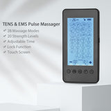 Massager Rechargeable TENS Unit Dual-Channel EMS Muscle Stimulator 28-Mode Pulse Massager with 20 Strength Levels/Touch Screen