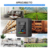 Air Quality Monitor Indoor CO2 Detector 5 in 1 Formaldehyde HCHO TVOC LCD Temperature Humidity Rechargeable CO2 Alarm Meter
