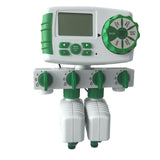Aqualin Garden Automatic 4-zone Irrigation Watering Timer Controller System with 2 Solenoid Valve Irrigation Programmer
