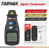 TASI TA8146C 2 in 1 Contact&amp;Laser Non-contact Digital Tachometer 2.5-99999RPM Photoelectric Rotation Speed Meter Memory Function