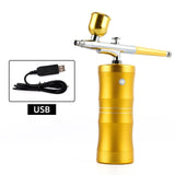 Mini Air Compressor Moisturizing spray Kit Airbrush portable high pressure water oxygen Nano Mist Sprayer Skin Care Tools