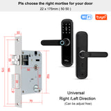 YiToo S3 WIFI Fingerprint Lock Waterproof Biometric Smart Door Lock With Tuya APP Remotely / Rfid Card / Password /Key Unlock