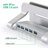 Vertical Laptop Stand Holder with USB3.0 Hub Adjustable Desktop Notebook Dock Space-Saving Stand for MacBook, Laptop Accessories