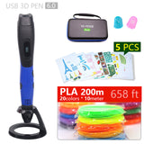 Authentic 3D Pen 3D Print Pen And 1.75mm Pla Filament Christmas Gifts+ Painting Drawings+ Free Shipping 5 v 2A Usb Adapter