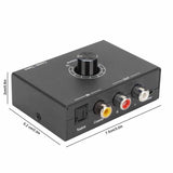 192KHz DAC Converter Digital Optical Coaxial to Analog Stereo Left Right RCA 3.5mm Jack Adapter for DVD Player for PS3 for PS4