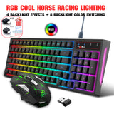 96 Keys Wireless Keyboard and Mouse Set Rechargeable Ergonomic RGB Backlight Keyboard 2.4G USB Mouse Combos Kit For laptop TV