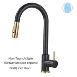 Free Shipping Pull Out Black Sensor Kitchen Faucet Smart Induction Mixer Tap Touch Control Sink Tap 2 Modes Torneira De Cozinha
