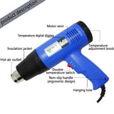 1600W AC220 Digital Electric Hot Air Gun Temperature-controlled Building Hair dryer Heat gun Soldering Tools Adjustable+ Nozzle