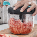 Hand Pulling Meat Grinder Household Kitchen Food Mixer Vegetables Cutter 500ML/900ML Food Chopper Easy to Use