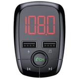 V5.0 Bluetooth FM Transmitter Radio Adapter Car Hands free Call 2 USB Ports Fast Charger FM Transmitter