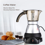 150ml/300ml 3-6 Cups 480W Electric Espresso Moka Pot Detachable Kitchen Stovetop Coffee Maker