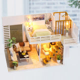 CUTEBEE DIY DollHouse Miniature Doll House With Furniture Kit Wooden House Miniaturas Toys For Children New Year Christmas Gift
