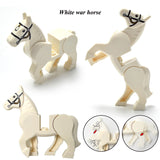 Children's Weapon Building Blocks Black War Horse Bricks Middle Age Action Figures Land Force Blocks Knight Armor Toys Gifts