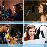 USB Microphone for Computer Kit Streaming Condenser Microphone Kit with Arm Stand,Noise Reduction,Plug&Play,for Game,Etc