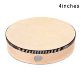 4/6/8/10 Inch Wooden Hand Drum Kid Percussion Toy Wood Frame Drum for Children Music Game Convenient Portable Musical Instrument