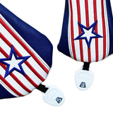 Golf Wood Cover USA Stripes For Driver Fairway Hybrid Waterproof Protector Set PU Leather Golf Headcover Soft Durable Number Tag