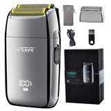 VGR barber rechargeable hair shaver for men finishing electric shaver beard razor bald head shaving machine with extra mesh