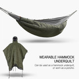 Multifunctional Hammock Underquilt Winter Warm Hammock Under Blanket Poncho for Outdoor Camping Traveling Swing With Bag