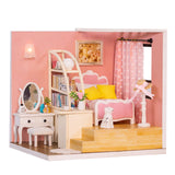 CUTEBEE DIY Doll House Wooden Doll Houses Miniature Dollhouse Furniture Kit with LED Toys for Children Christmas Gift