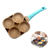 4-hole Omelet Pan Non-stick Burger Eggs Ham PanCake Maker Frying Pans Breakfast Grill wok Cooking Pot No Oil-smoke pan