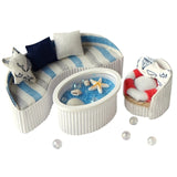 DIY Miniature Furniture Ocean Room Kit Dollhouse with Light Fish Assembled 3D Model Casa Doll House for Children Adult Gifts