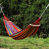 Brazilian Double Hammock 2 Person Canvas Cotton Hammock with Carrying Bag for Patio Porch Garden Backyard Lounging RE