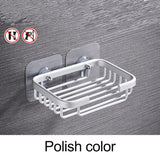 1 Pcs Two Way Install Soap Dishes Drain  Wall Mounted Soap Dish Holder Hollow Type Soap Sponge Dish Bathroom Accessories