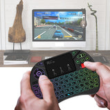 Original Rii X8 2.4GHz AZERTY Mini French Wireless Keyboard with Touchpad, changeable color LED Backlit, Li-ion Battery