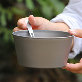 TOMSHOO 1000ml Titanium Salad Bowl Fruit Vegetable Food Storage Container Cooking Pot for Home Outdoor Camping Hiking Picnic