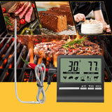 Digital Kitchen Thermometer Large LCD Display Long Probe for Grill Oven Food Meat Cooking Temperature Alarm Timer Measuring Tool