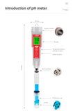 PH-618B Portable PH Meter 2 in 1 PH Temperature Water Quality Tester with Backlight for Swimming Pool Drink Water Aquarium