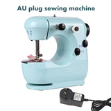 INNE Mini Sewing Machine Manual Portable Needlework Electric Household With Night Light Foot Pedal Table Two Thread Kit Simple