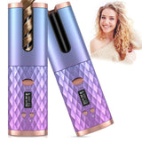 Rechargeable Automatic Curling Iron Cordless Auto Hair Curler Ceramic Ionic Hair Curling LCD Display Spin Curling Iron Hair Tool