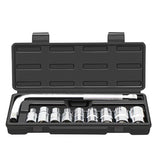 Impact Socket Set Chrome Vanadium Steel 1/2-inch Drive 8‑24mm Sockets with Storage Box &amp; L‑Shape Wrench Wrench for Auto