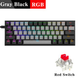 61 Keys Hot-swap 60% Mini Mechanical Gaming Keyboard Red Blue Mx Switch RGB Backlight USB Wired LED Optical Switches Portable