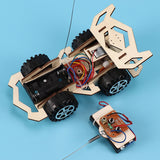 DIY RC Car Toys Assembly Wooden Building Vehicle Toys Racing Car Toy Scientific Experiment Model Kits Gift for Kids