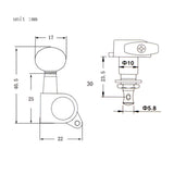 String Tuning Pegs Enclosed Button for Acoustic Electric Guitar 3R3L Gold