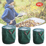 Reusable Foldable Container Grass Waterproof Large Capacity Portable With Lid Lawn Garden Waste Bag Leaf Storage Yard Trash Can