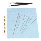 34 Pieces of 3D Printer Nozzle Cleaning Kit Mk8 Brass Nozzle with 0.2 to 1.0mm Cleaning Needle Tweezers