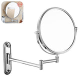 Space Saving Bathroom Makeup Mirror 10X Magnifying Round Easy Install Shaving Decorative Rotatable Folding Wall Mount Home Clear