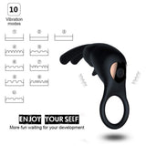 Vibrating Cock Ring Double Pleasure for Couples Male Erection Enhancer Female Clit Stimulation Massager Achieve Common Climax