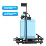3D Printer All-Metal Dual Extruder TMC2208 Drive Silent Mainboard Meanwell Power Tempered Glass Bed 280*240*300mm