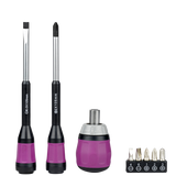 Ratchet Screwdriver Set 7 In 1 Replaceable Magnetic Bits Cross Slotted Head Screwdriver with bits Repair  Hand Tools